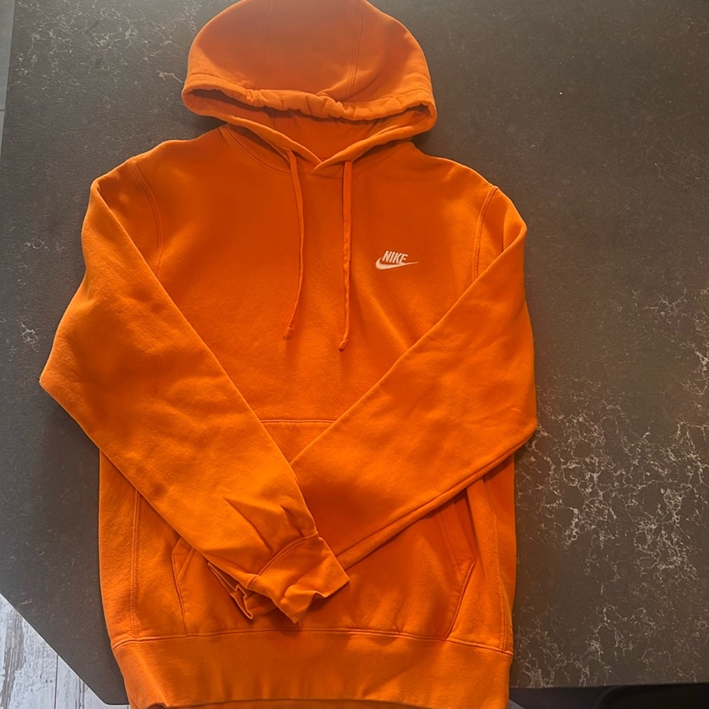 Nike Hooded Sweatshirt: Orange, Mens Size S
